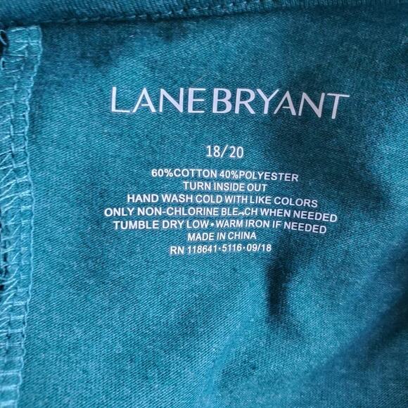Lane Bryant Plus Foil Dot Womans longsleeve T Shirt Teal Green Size 18 / 20 - Picture 9 of 9